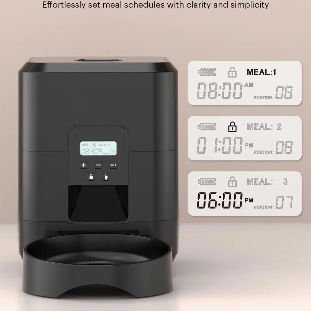 Automatic Smart Pet Feeder - Timed Cat & Dog Food Dispenser with Slow Feeding Bowl