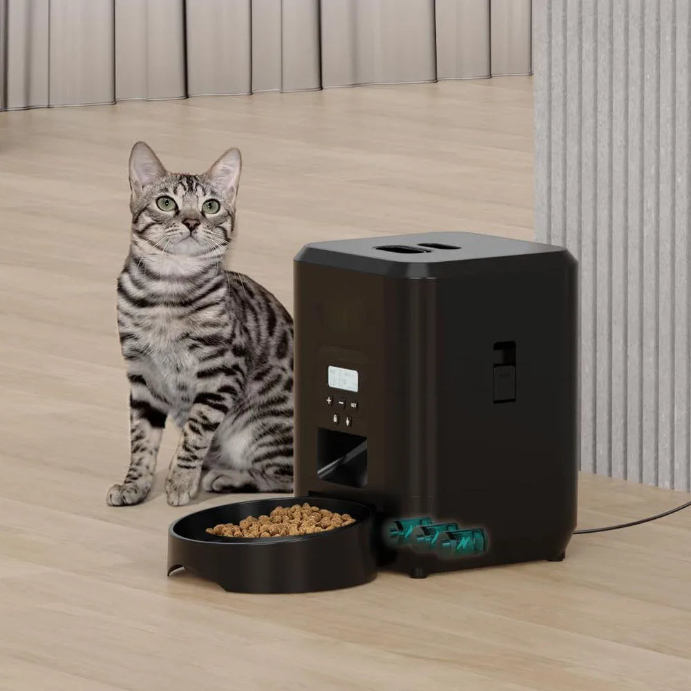 Automatic Smart Pet Feeder - Timed Cat & Dog Food Dispenser with Slow Feeding Bowl