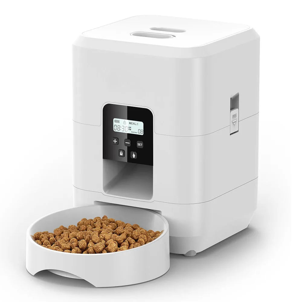 Automatic Smart Pet Feeder - Timed Cat & Dog Food Dispenser with Slow Feeding Bowl