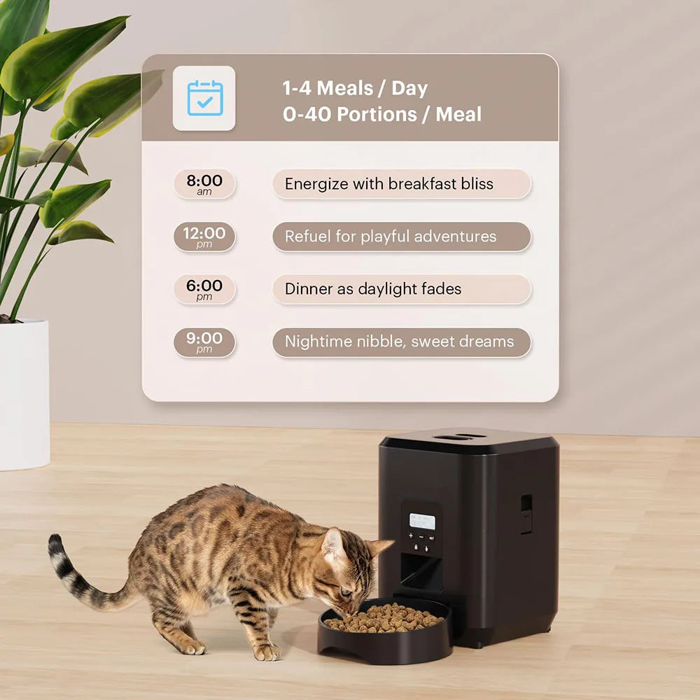 Automatic Smart Pet Feeder - Timed Cat & Dog Food Dispenser with Slow Feeding Bowl