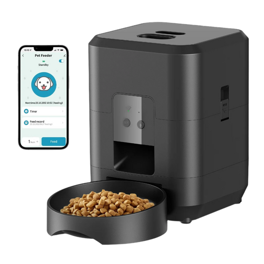 Automatic Smart Pet Feeder - Timed Cat & Dog Food Dispenser with Slow Feeding Bowl